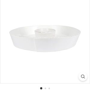 VIETRI Lastra Chip Dip Dish in White- NWT